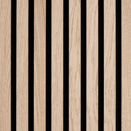 Akustikpaneel Eiche natur, Echtholzfurnier auf schwarzem MDF, Träger 9mm PET-Filz Schwarz