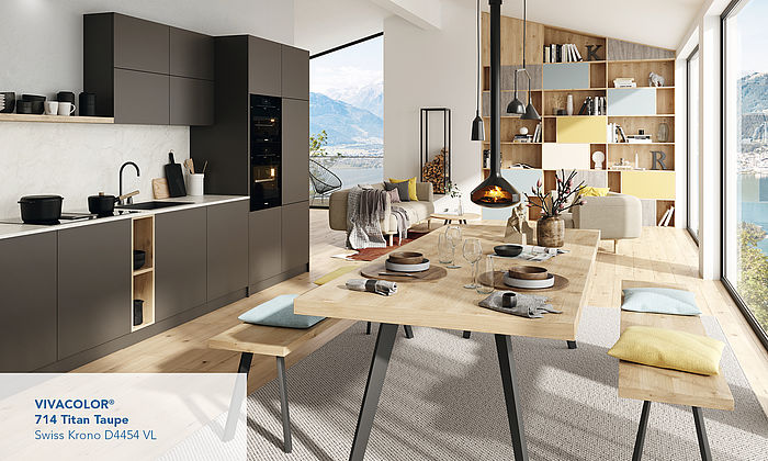 VIVACOLOR® 714 Titan Taupe Swiss Krono D4454 VL VIVACOLOR® 714 Titan Taupe Swiss Krono D4454 VL